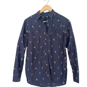 J Crew Pitbull bulldog Graphic Button
Down Animal Print